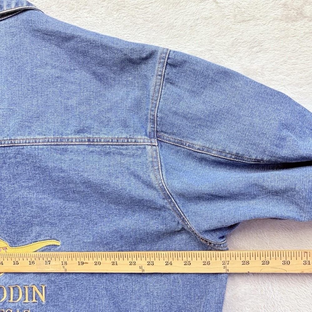Vintage Aladdin Las‎ Vegas Hotel Casino Denim Jacket XXL Blue Genie Lamp Trucker - Picture 5 of 12